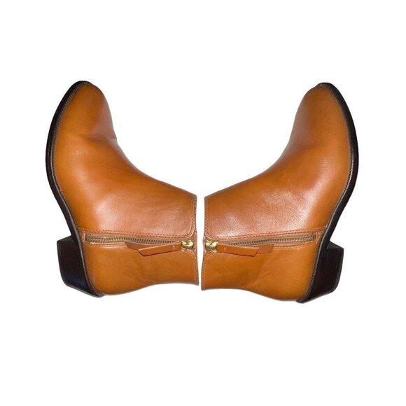 JCREW $228 Frankie Leather Ankle Boots Warm Sepia Brown Size 7.5 Style e0537 - Picture 6 of 11